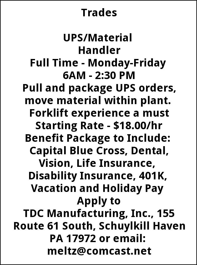 UPS/Material Handler