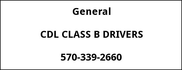 CDL Class B Driver