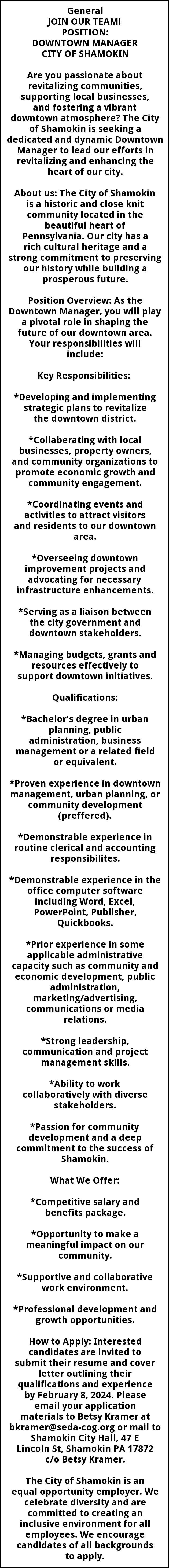 Downtown Manager