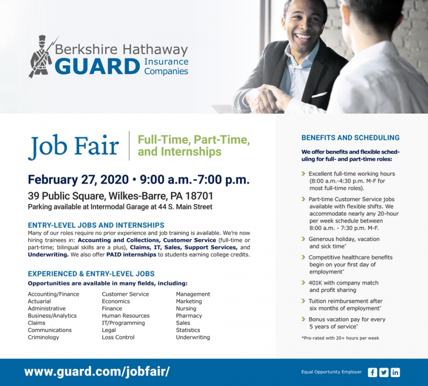 Job Fair, Berkshire Hathaway Guard Insurance Companies ...