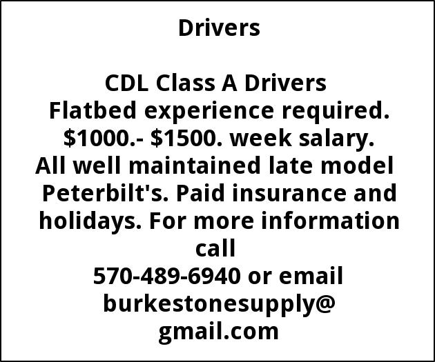 Cdl class a driver shop worker job
