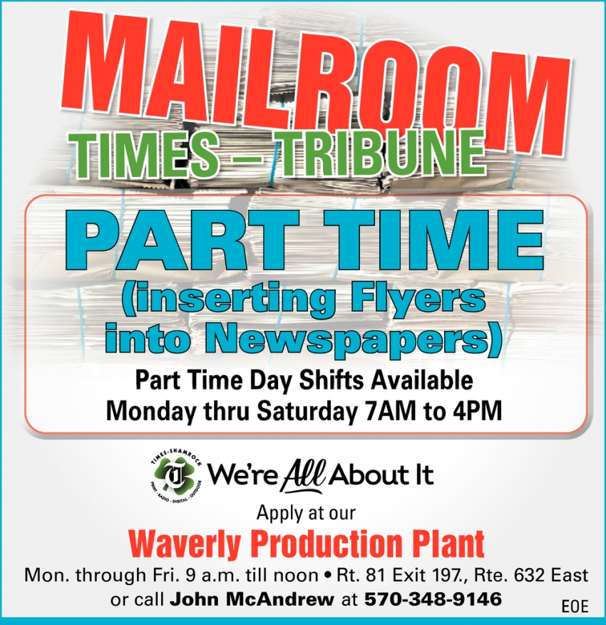 Mailroom Part Time