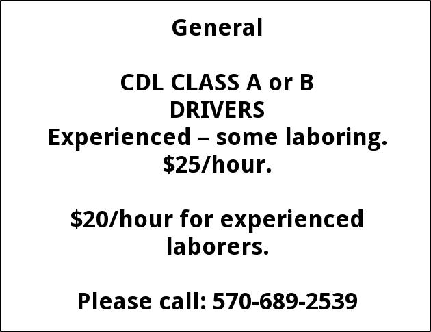 CDL Class A Or B Drivers