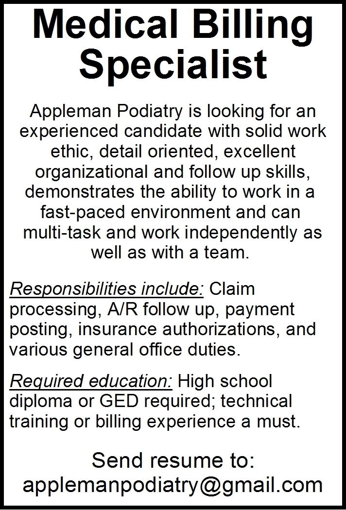 medical-billing-specialist-appleman-podiatry-cape-girardeau-mo