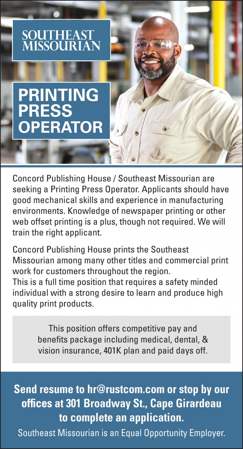 Printing Press Operator