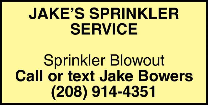Jake's Sprinkler Service