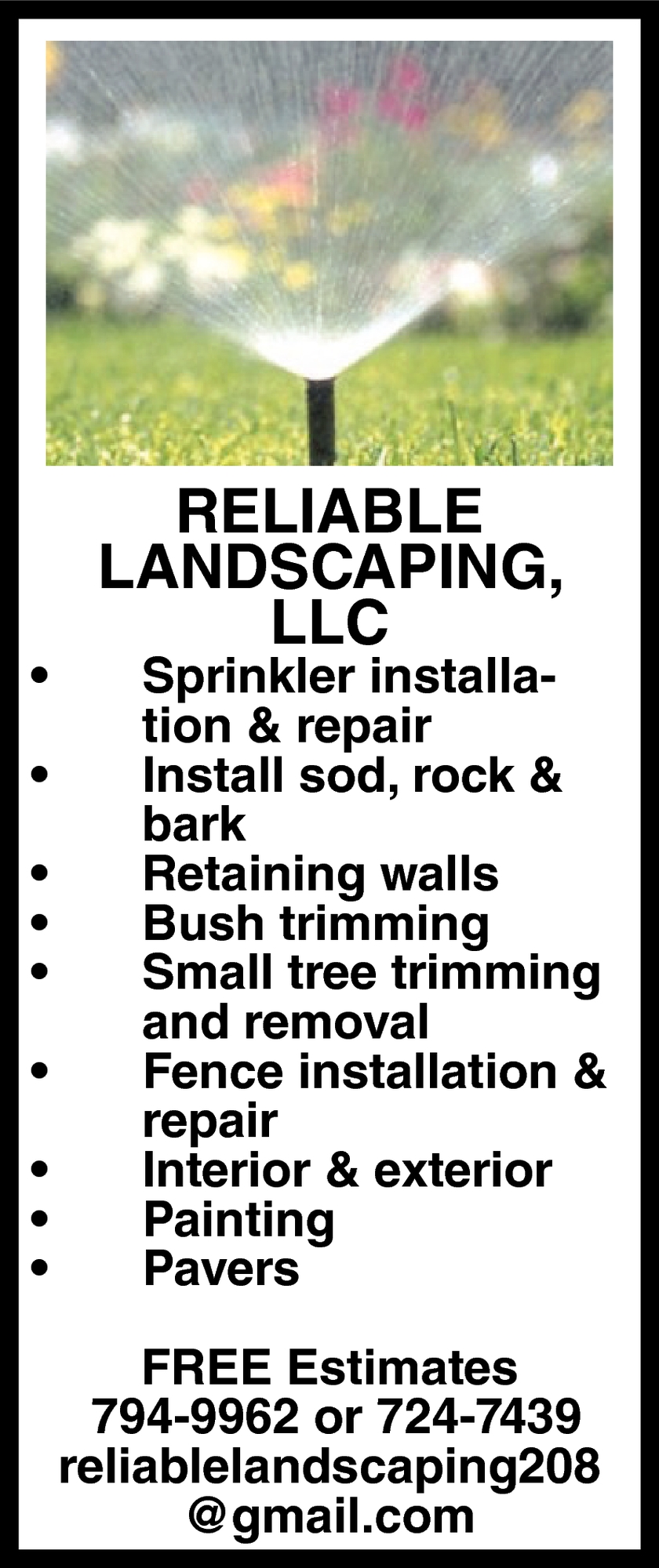 Sprinkler Installation & Repair