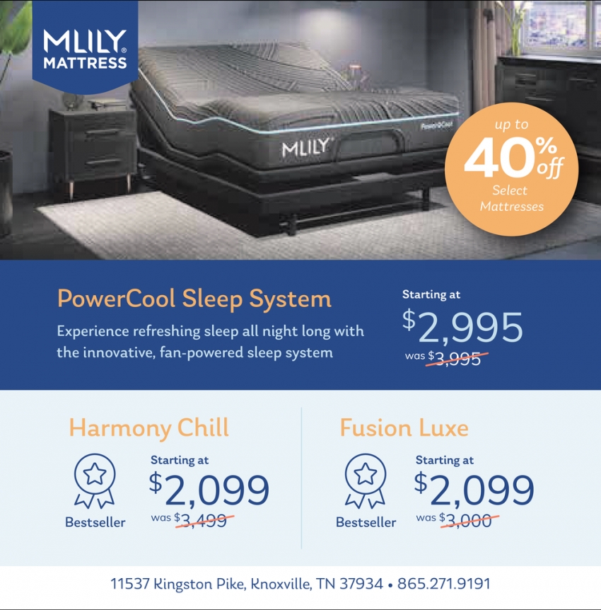 PowerCool Sleep System, MLILY Mattress, Knoxville, TN