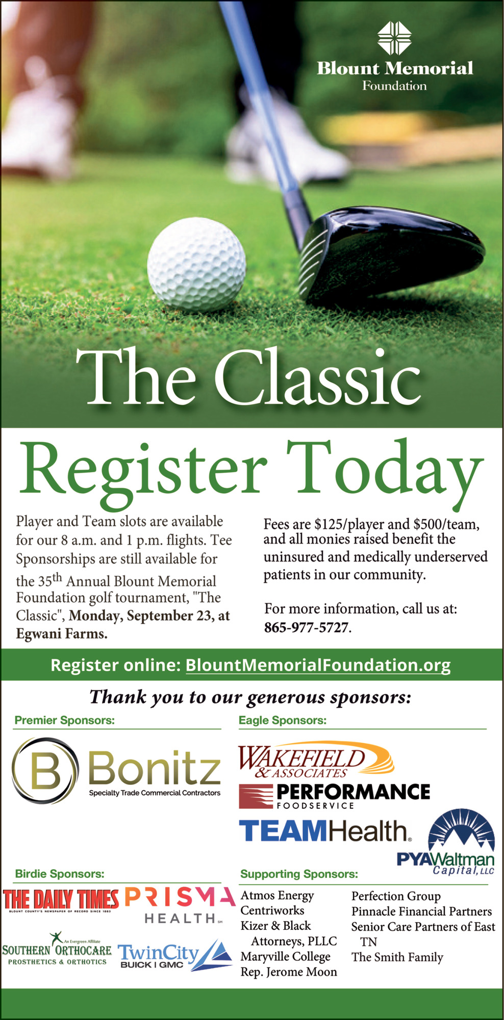 The Classic, Blount Memorial Foundation, Maryville, TN
