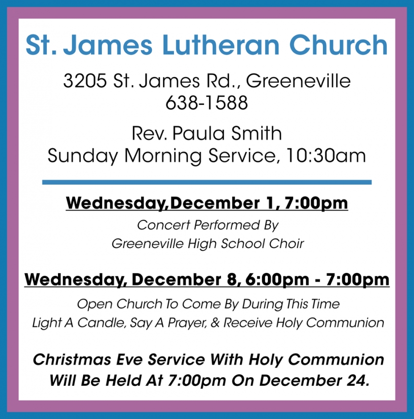 Sunday Morning Service, St. James Lutheran Church, Greeneville, TN