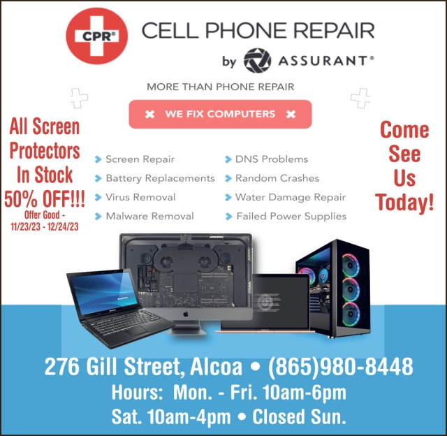 All Screen Protectors In Stock 50% Off!, CPR Cell Phone Repair - Alcoa, Alcoa, TN