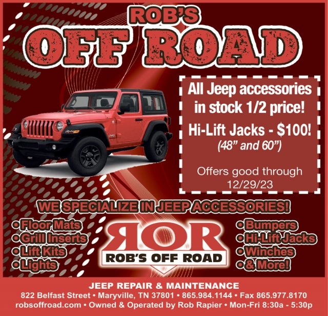 We Specialize in Jeep Accesories!, Rob's OFF Road