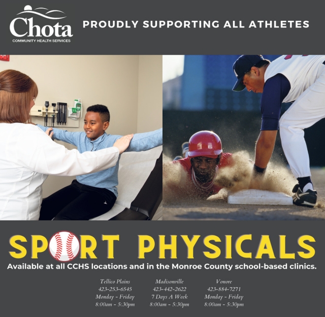 Sport Physicals, Chota Community Health Service, Vonore, TN