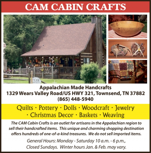 Appalachian Made Handcrafts, CAM Cabin Crafts, Townsend, TN