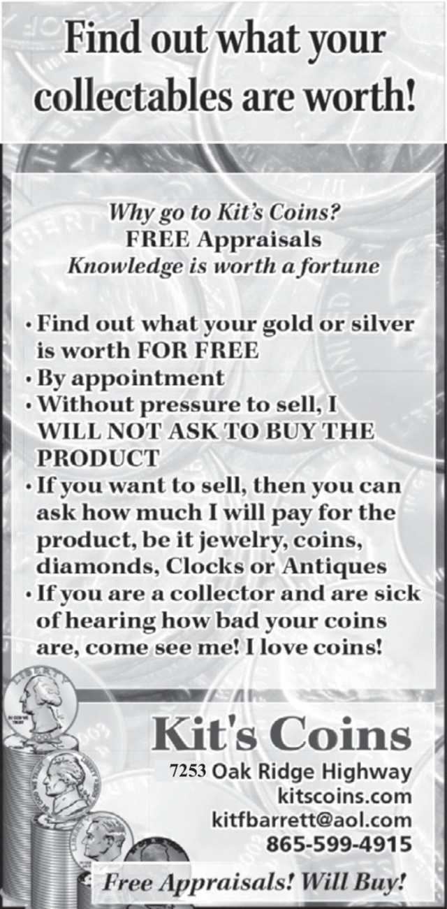 Find Out What Your Collectables Are Worth!, Kit's Coins, Knoxville, TN