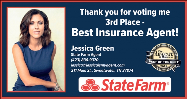 Best Insurance Agent, State Farm - Jessica Green , Loudon, TN