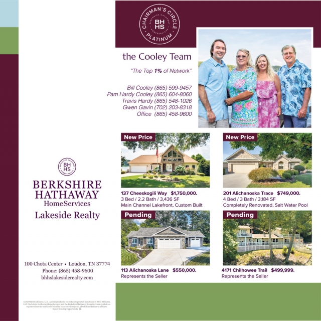 The Cooley Team, Berkshire Hathaway HomeServices Lakeside Realty, Loudon, TN