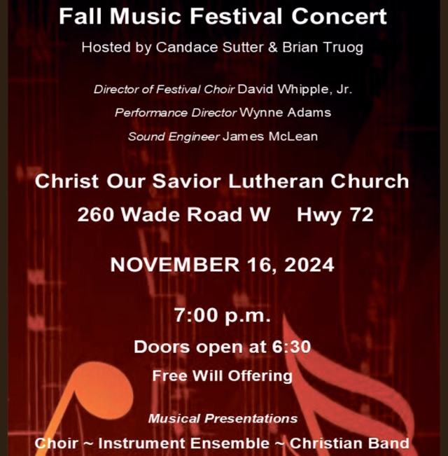 Fall Music Festival Concert, Christ Our Savior Lutheran Church - Loudon, Loudon, TN