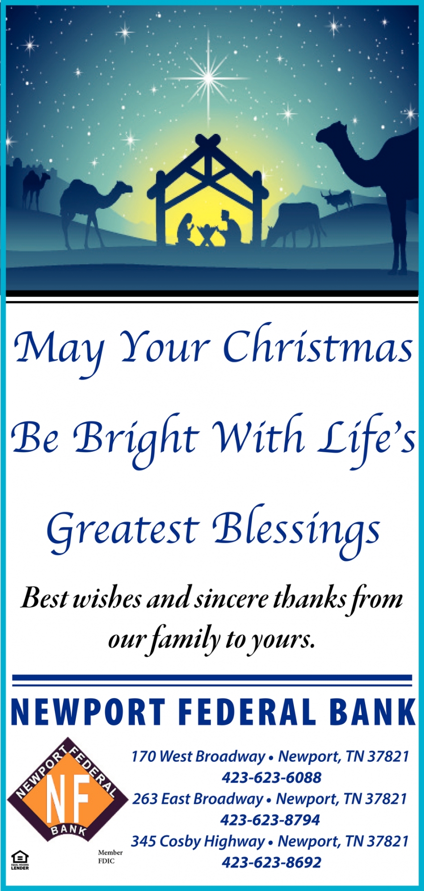 May Your Christmas Be Bright With Life's Greatest Blessings