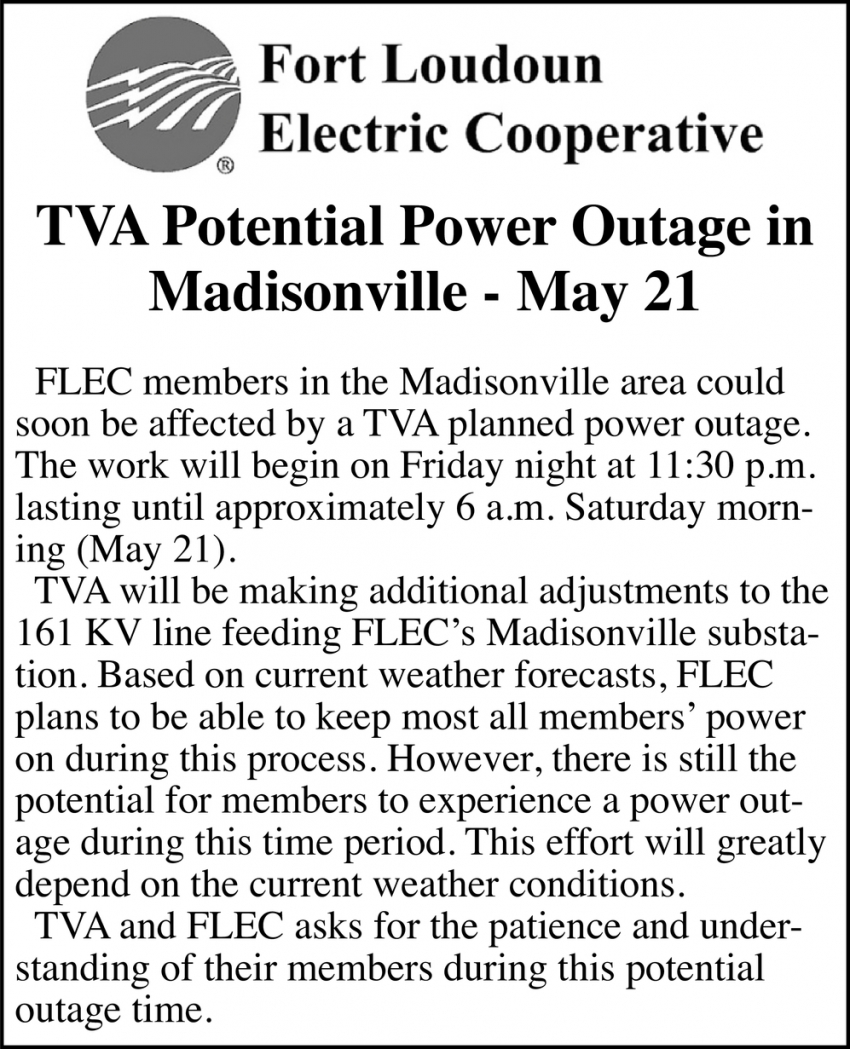 TVA Potential Power Outage
