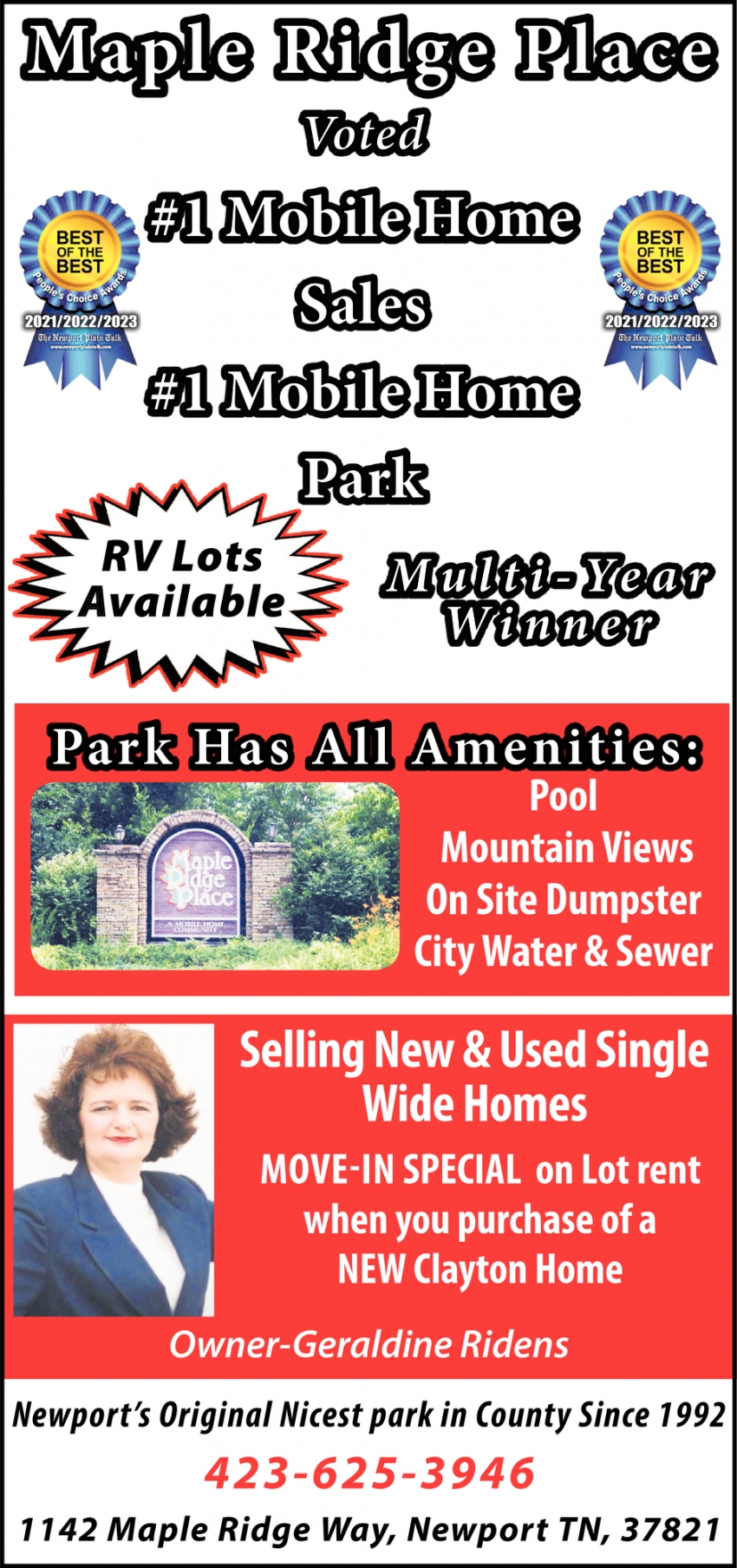 Voted #1 Mobile Home Park #1 Mobile Home Sales