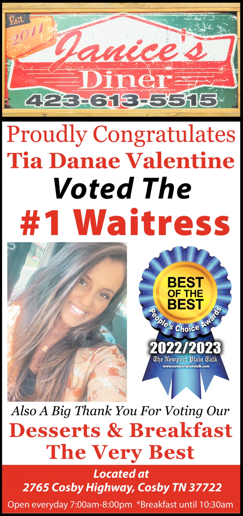 Voted The #1 Waitress