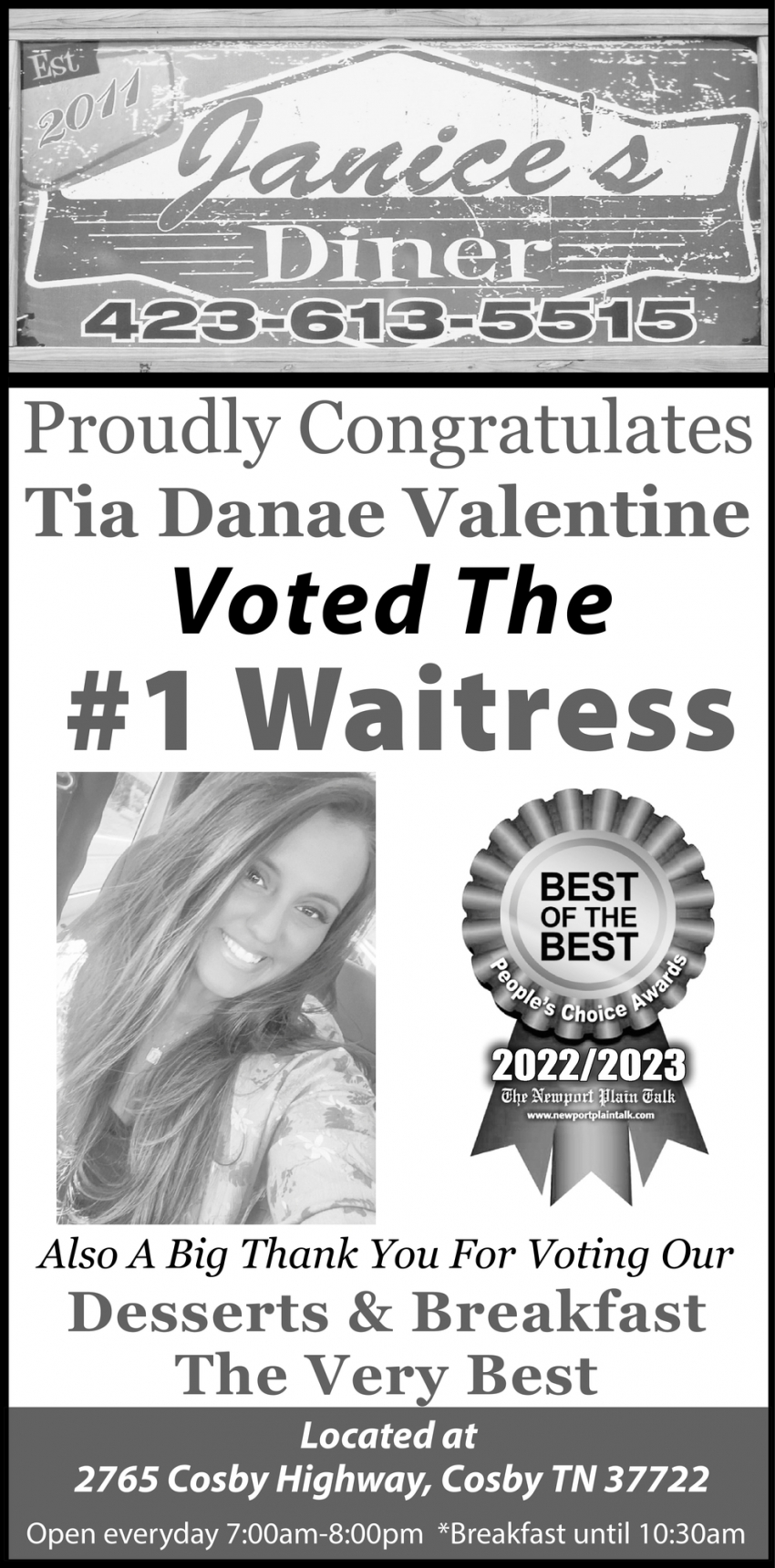 Voted The #1 Waitress