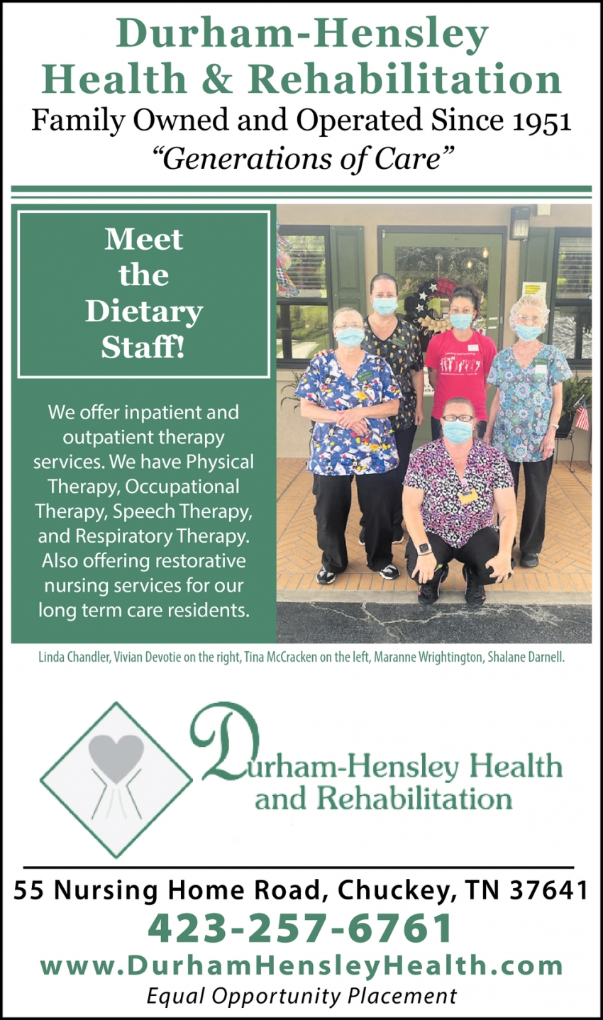 Meet The Dietary Staff!