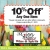 10% OFF Any One Item