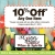 10% OFF Any One Item