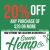 20% Off Any Purchase of $20 or More