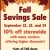 Fall Savings Sale