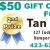 50$ Gift Certificate for Tanning