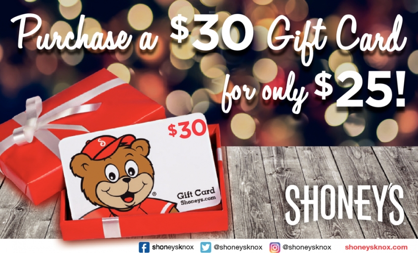 Purchase a $30 Gift Card for Only $25