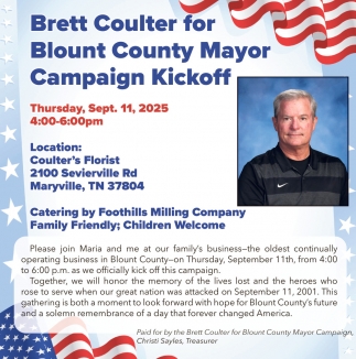 Brett Coulter for Blount County Mayor Campaign Kickoff (Sept. 11, 2025)