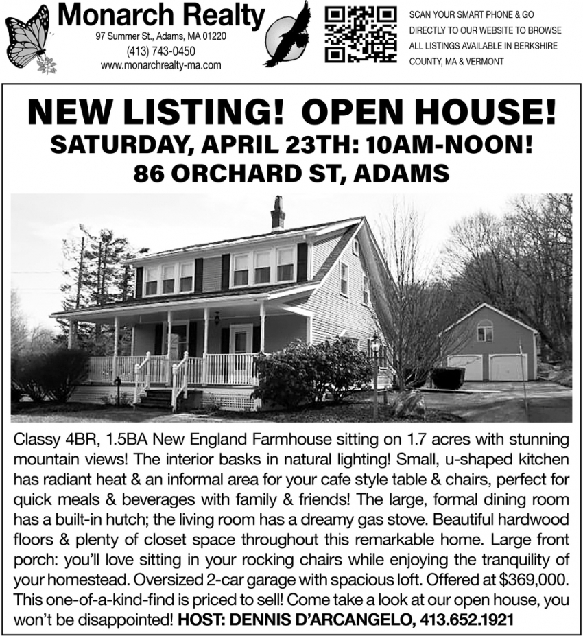 New Listing! Open House!