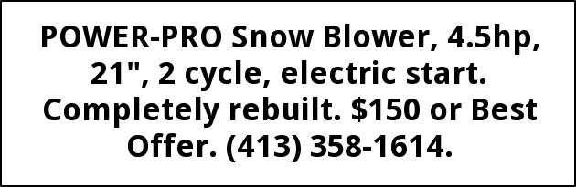 Power Pro Snow Blower