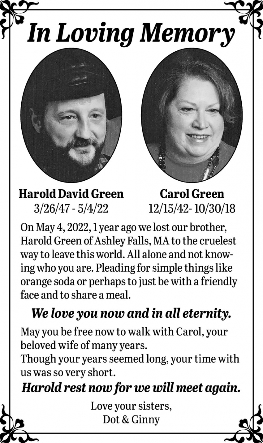 Harold David Green & Carol Green
