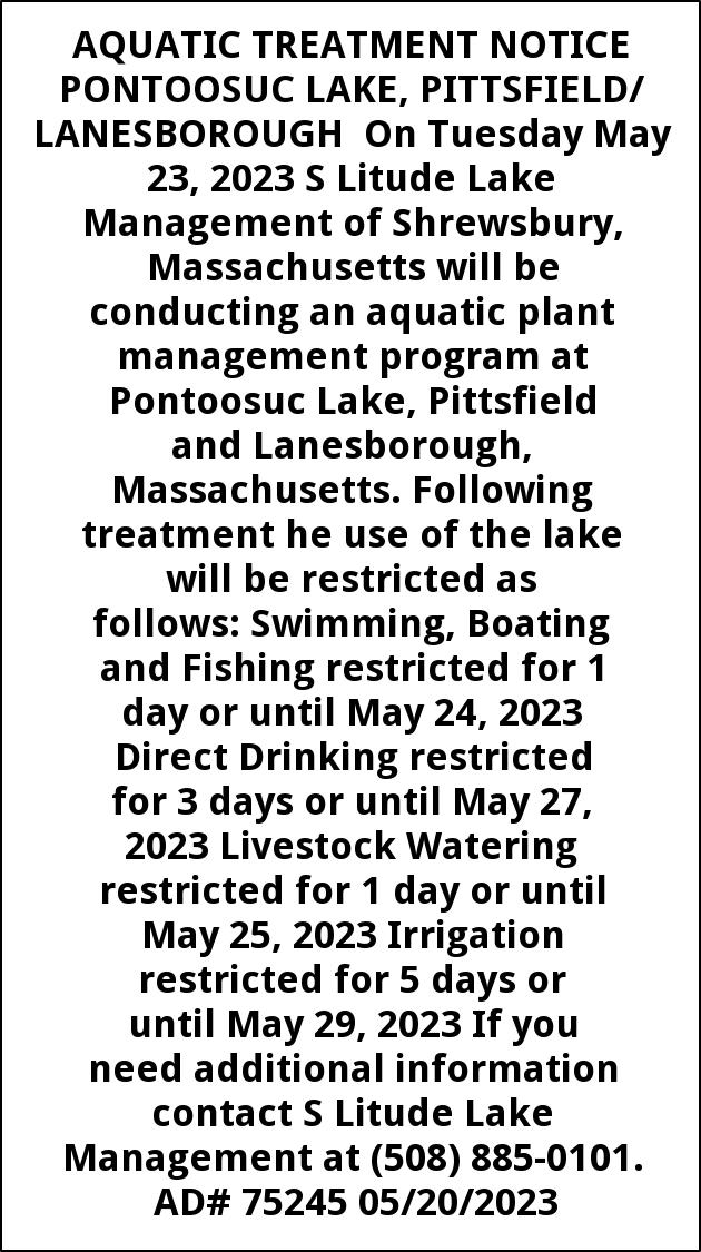 Aquatic Treatment Notice