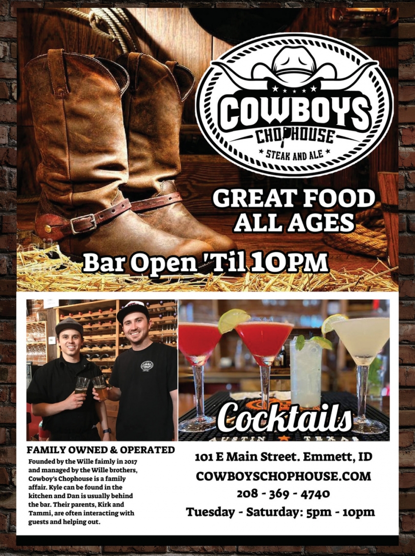 Great Food All Ages, Cowboys Chop House, Emmett, ID