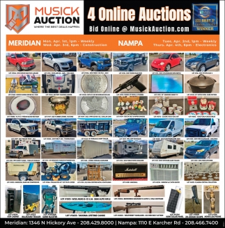 4 Online Auctions, Musick Auction, Nampa, ID