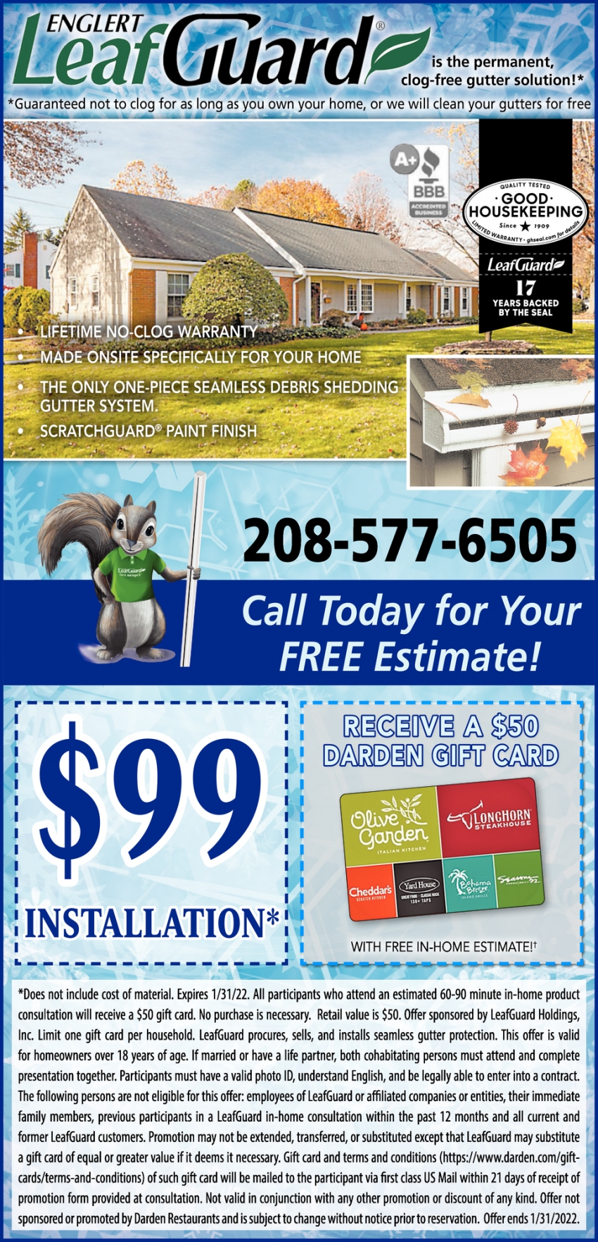 Call Today For Your Free Estimate!