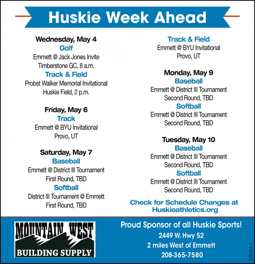 Huskie Week Ahead