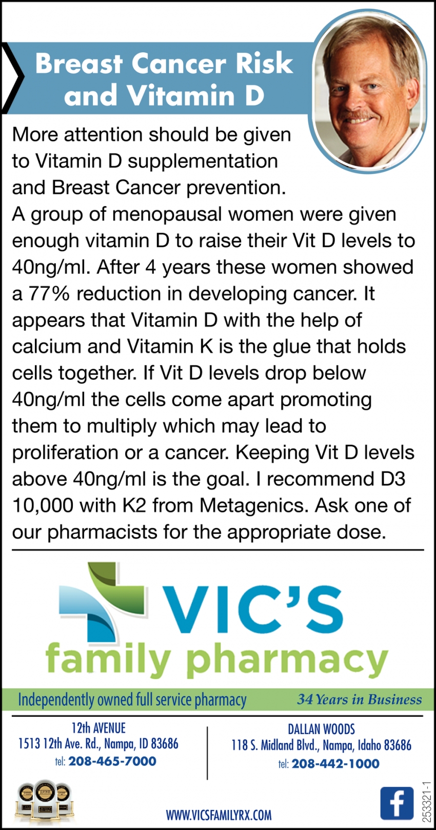 Breast Cancer Risk And Vitamin D