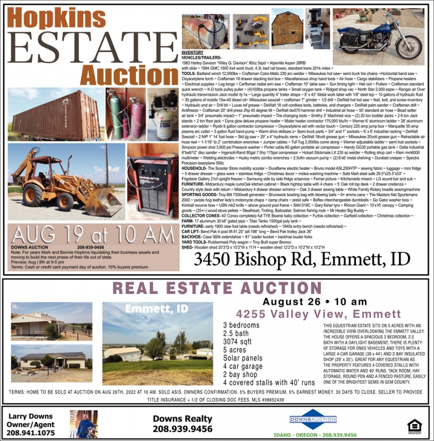 Hopkins Estate Auction