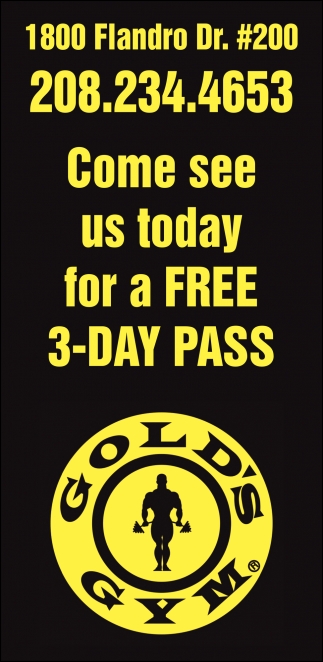 Come See Us Today for a FREE 3-Day Pass