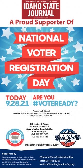 Proud Supporter Of National Voter Registration Day