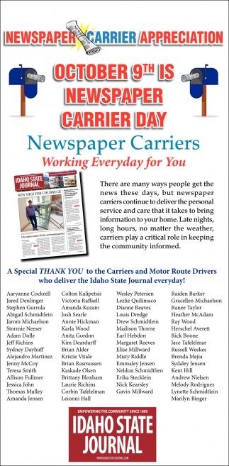 Newspaper Carrier Appreciation
