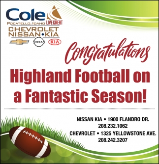 Congratulations Highland Football on A Fantastic Season!
