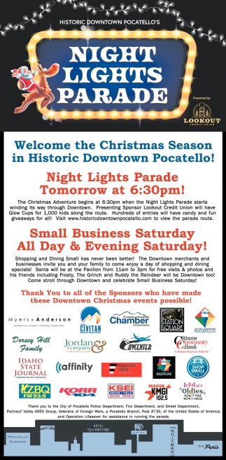Welcome The Christmas Season In Historic Downtown Pocatello!